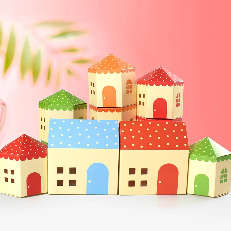 Colorful Castle Simple Cute Škatla za piškote s sladkarijami